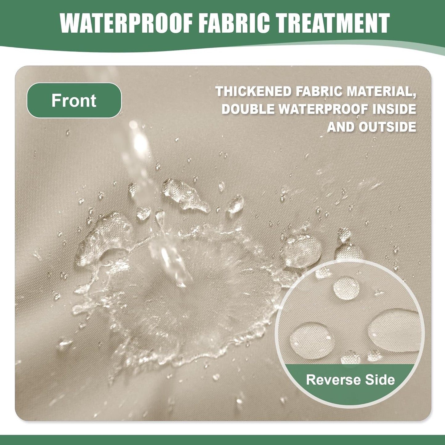 Chaise Lounge Cushions Outdoor - Waterproof and Fade Resistant Sun Lounger Replacement Cushions - Patio Lounger Pads with Removable Cover for Pool, Deck, Lawn, 80 x 26 x 3 Inch, Cream