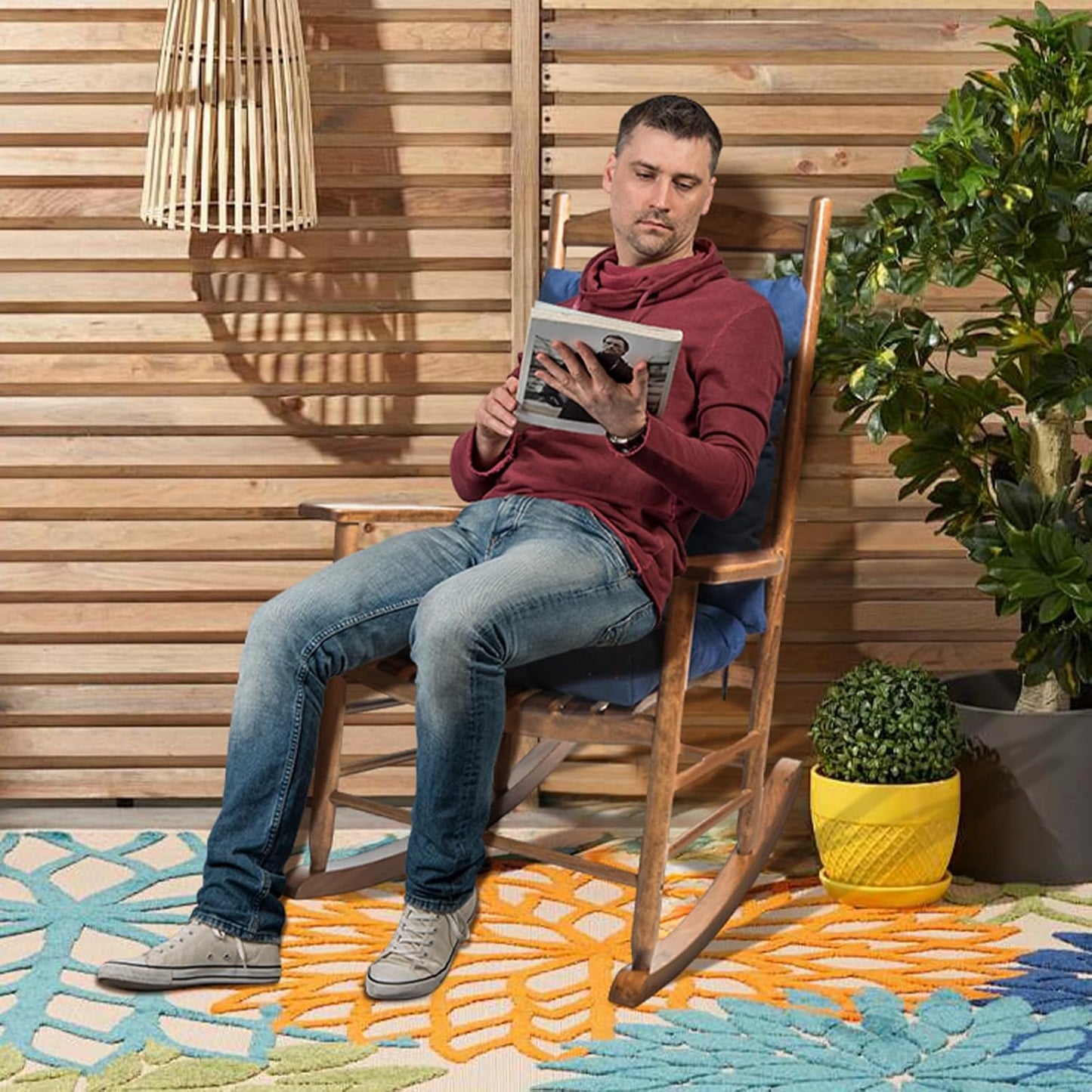 Indoor Outdoor Dining Chair Cushions, Pack of 1 Tufted Chair Cushions with Ties for Patio Furniture, Brown