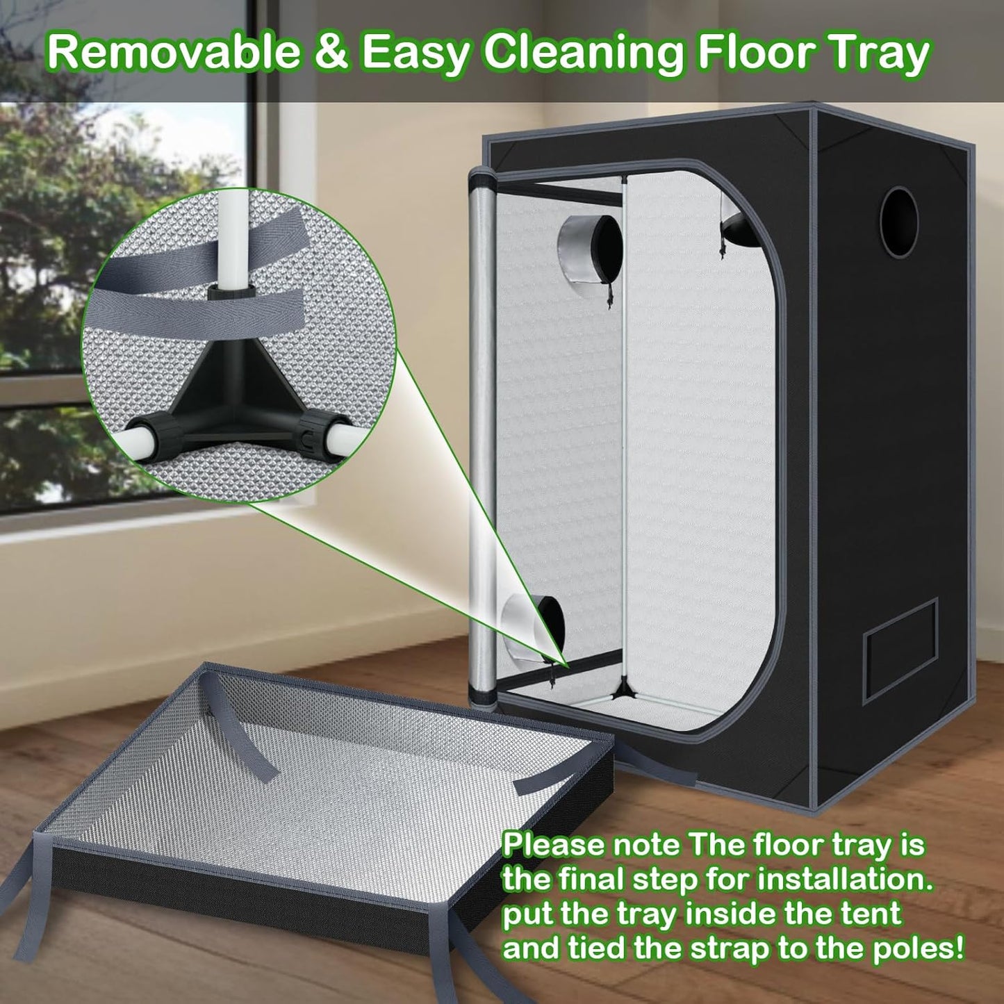 Grow Tent 48"x48"x78" Growing Tents for Indoor Plant 600D Mylar Hydroponic High Reflective Grow Tent for Plant Fruit Flower Veg Growing 4x4