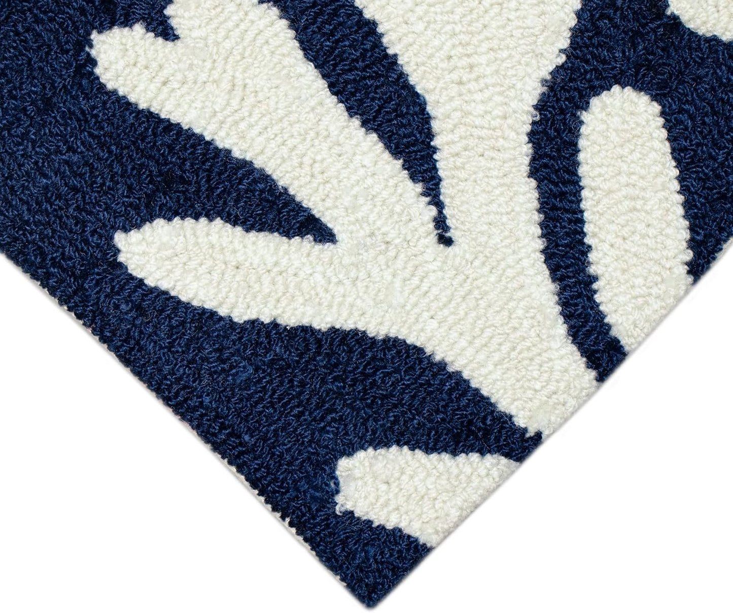 Liora Manne Capri Coastal Coral Border Navy Indoor/Outdoor Rug, 2'6 x 4