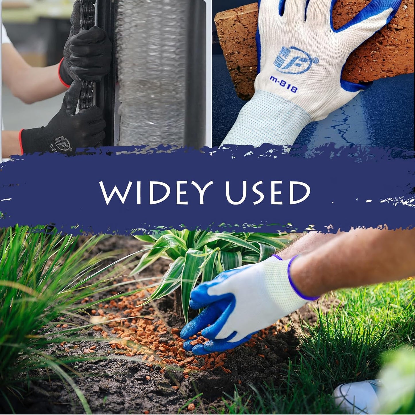 48 Pairs Garden Gloves for Women Men Breathable Rubber Coated Yard Safety Work Thorn Proof Work Gloves