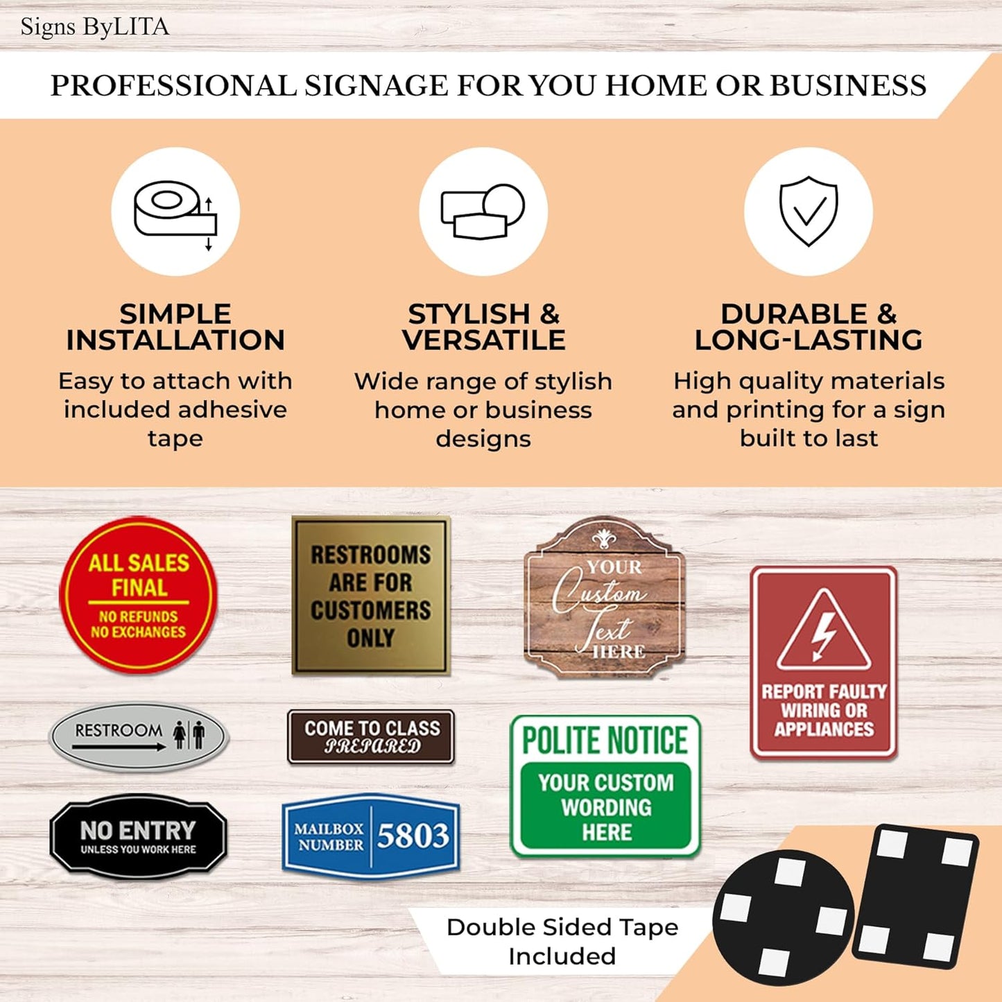 Signs ByLITA Standard Sprinkler Room Sign (Brushed Silver) - Small 2 Pack