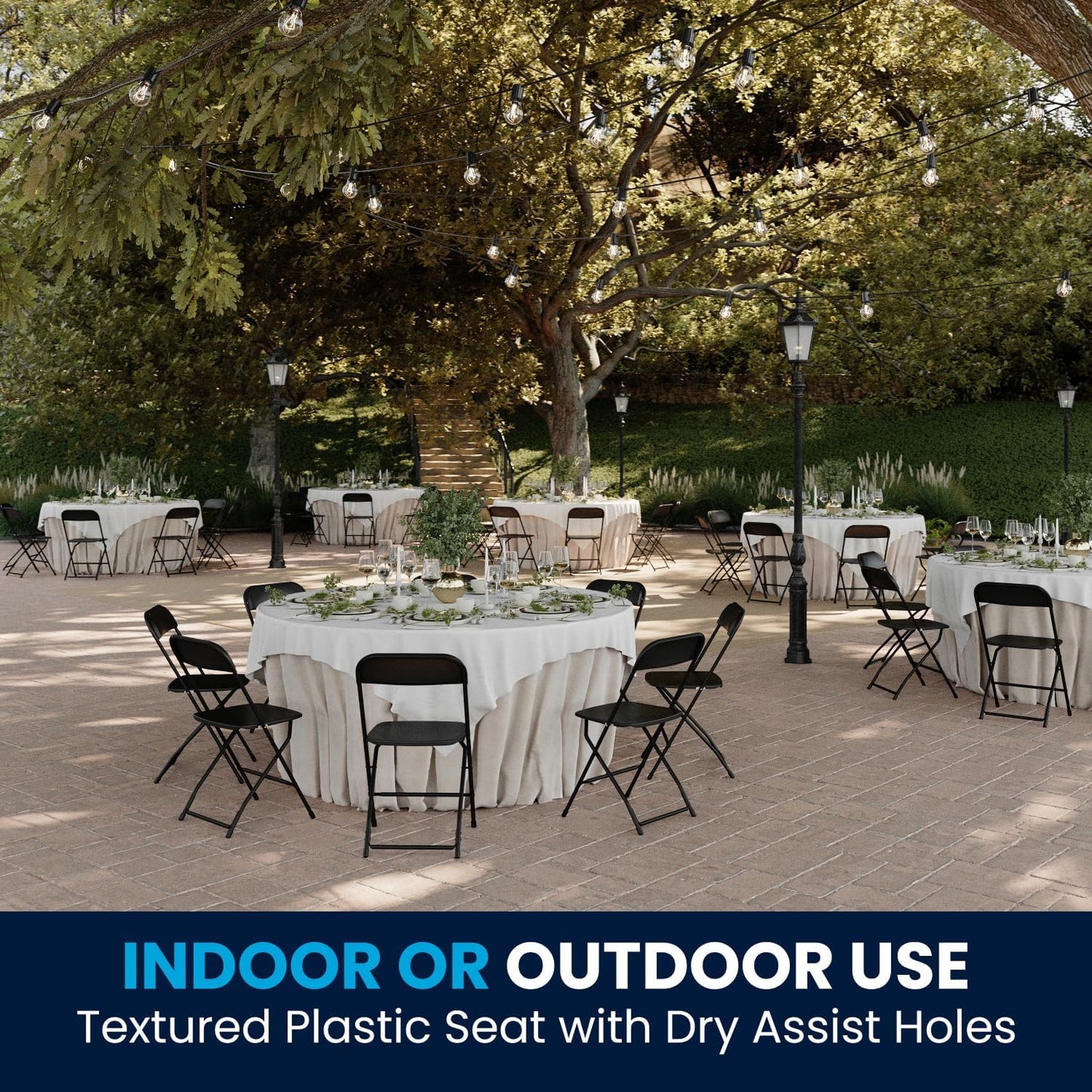 Flash Furniture Hercules Series Plastic Folding Chair - Black - 20 Pack 650LB Weight Capacity Comfortable Event Chair-Lightweight Folding Chair