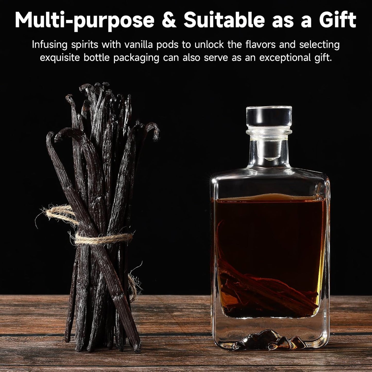 SPICEEL Madagascar Vanilla Beans Whole Grade A Vanilla Pods for Making Extract, Whole 5" - 7" Vanilla Beans for Baking, 6 Counts