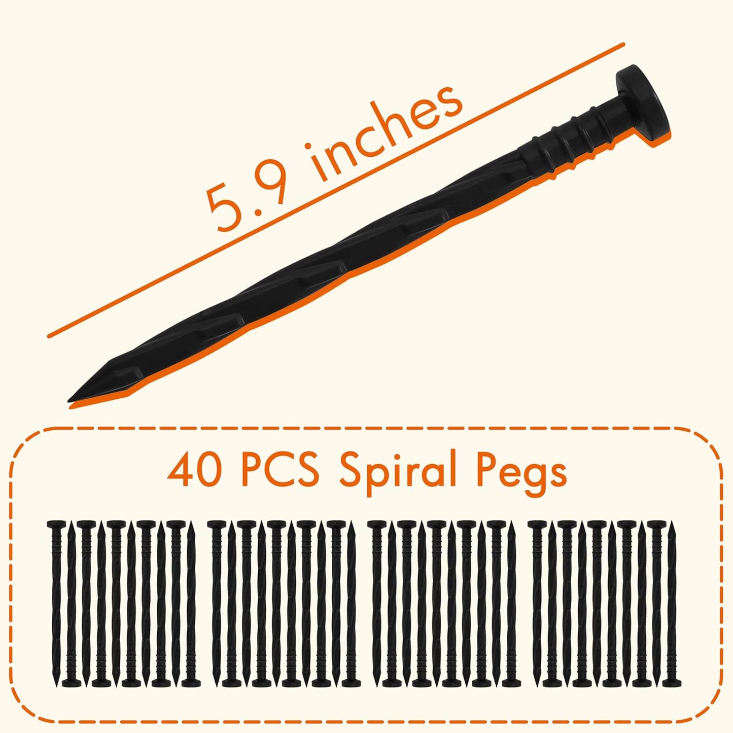 Gardzen 1.5" x 40' Landscape Edging Kit, Garden Edging Coil Comes with 40 Pcs Spikes, No Dig Lawn Border Design