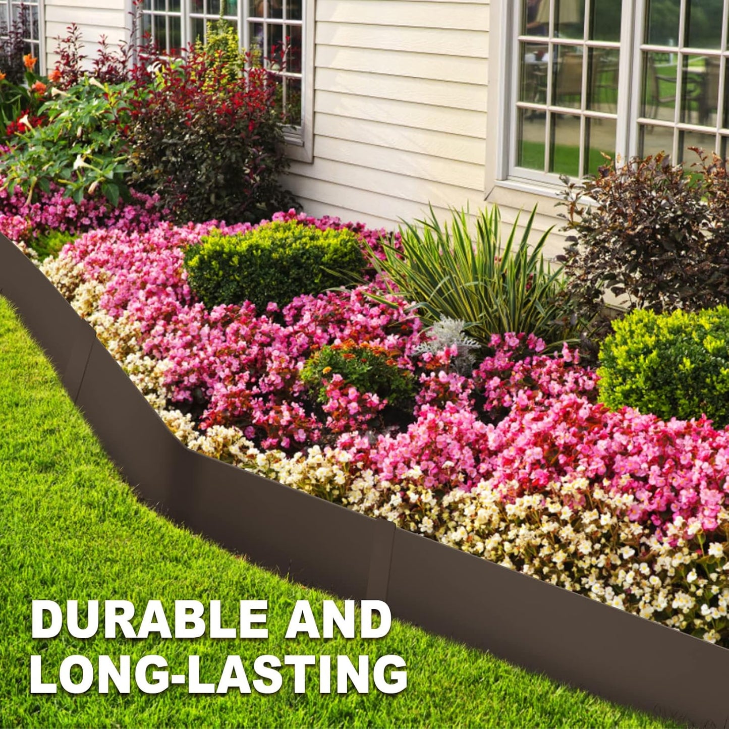 Steel Landscape Edging 40 Inch Strips, Steel Edging 4 Inch Depth, 6 Pack Hammer in Landscape Edging, Metal Landscape Edging, Metal Edging for Landscaping(Brown