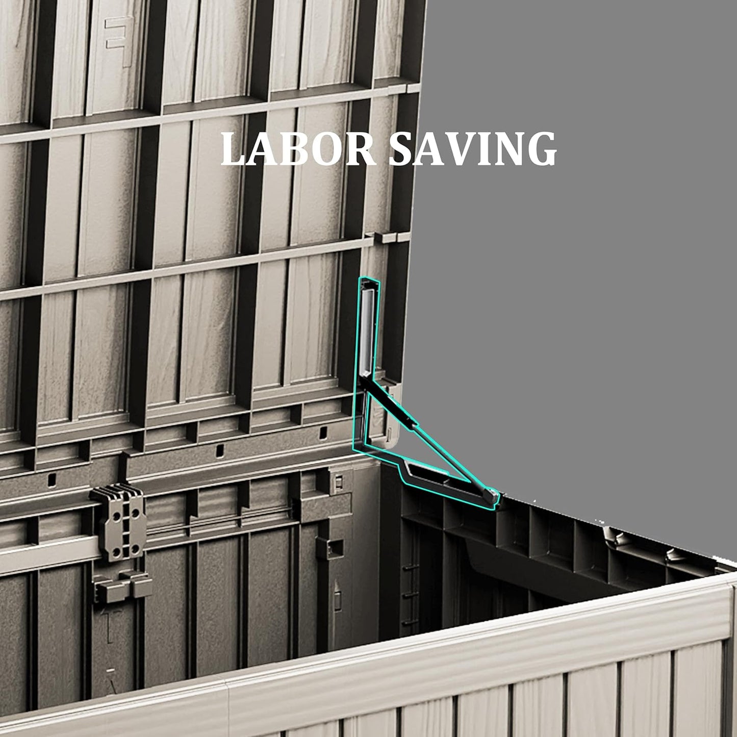 200 Gallon Outdoor Storage Bench Waterproof - Resin Deck Storage Chest for Patio & Pool, Lockable Outdoor Storage Box for Cushions & Tools, UV-Resistant, Granite Grey