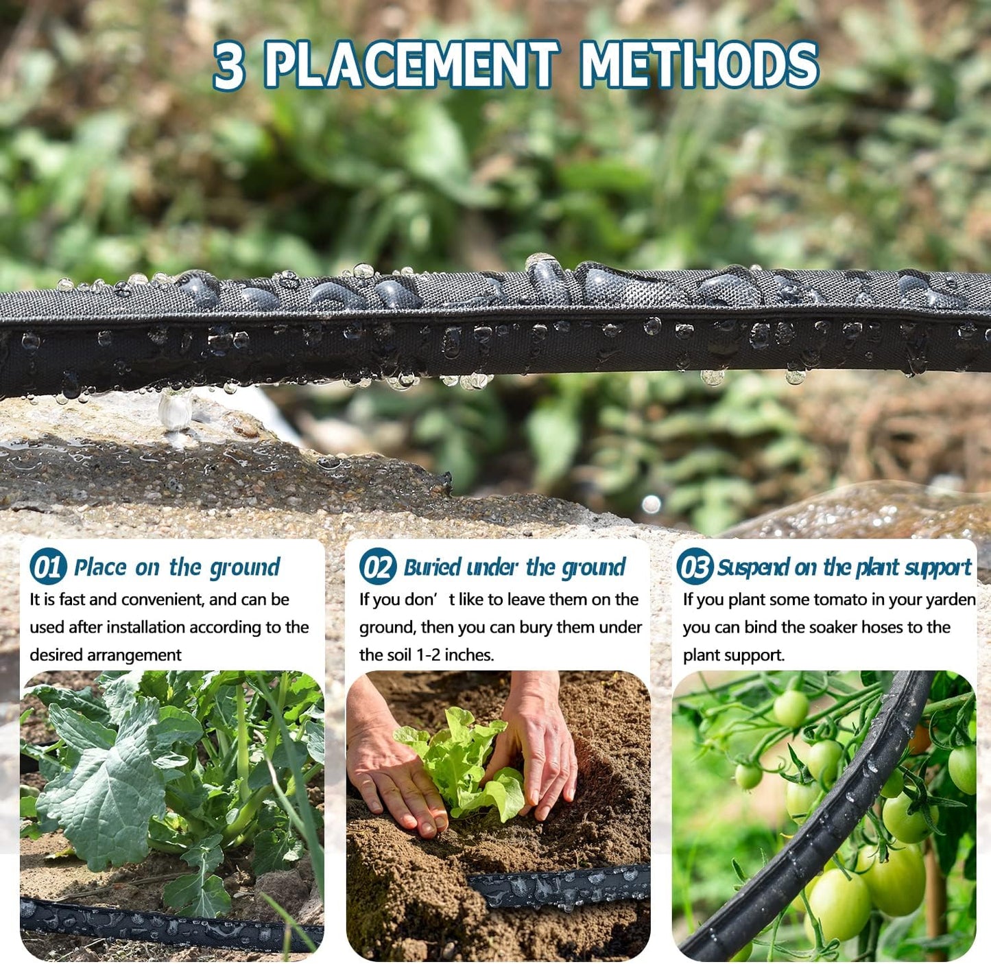 4 Pack Flat Soaker Hose 25FT for Garden Beds, Lightweight Drip Soaker Hose 100 ft for Foundation Watering of Plants – Garden Sprinkler Soaker Hoses with Heavy Duty & Easy to Install (25ftx4)