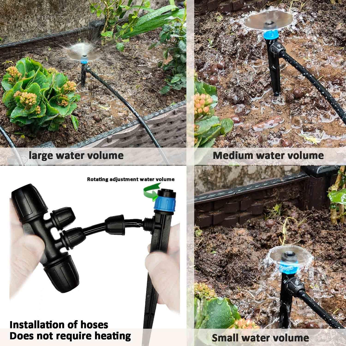 162ft Drip Irrigation Kit 5/16“ID Main Hose and 1/4 Inch Pipe Drip Irrigation System with Water Timer Auto Watering System for Garden Adjustable Spray, for Greenhouse, Garden, Lawn, Potted Plants