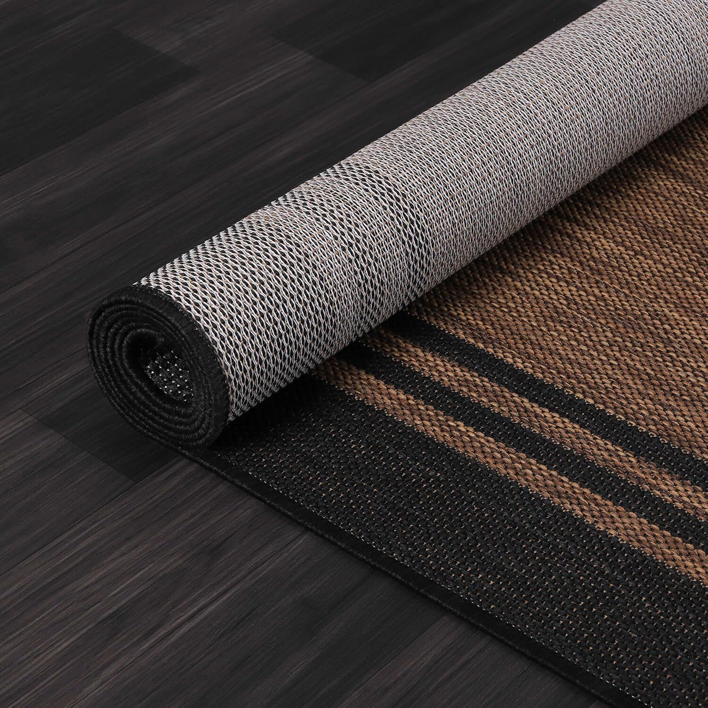 Bordered Outdoor Rug 10x14 Washable Outside Carpet for Indoor Patio Porch Waterproof Easy Cleaning Non Shedding Area Rugs Nut Brown 10 x 14