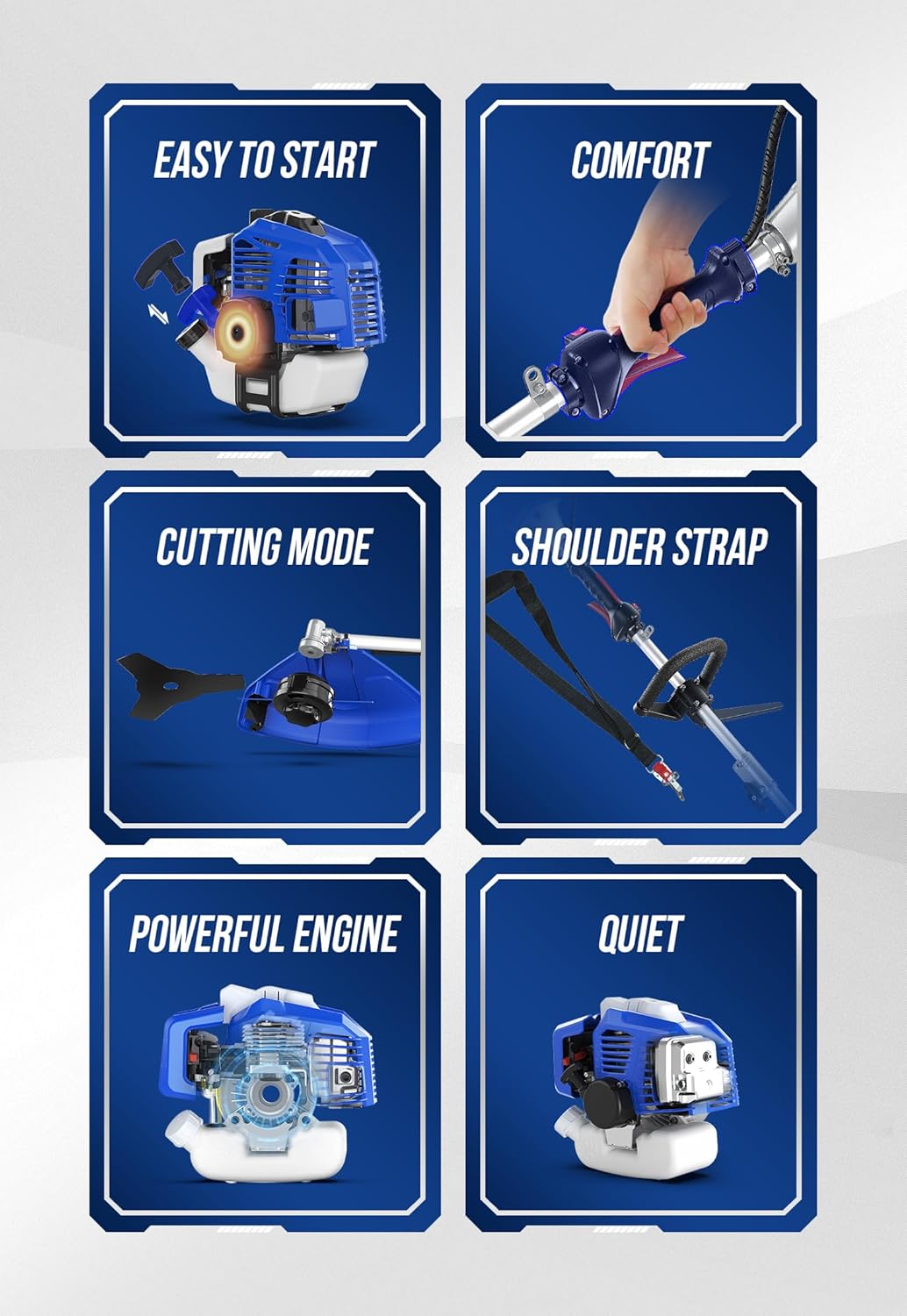 WILD BADGER POWER 26cc Weed Wacker Gas Powered, 3 in 1 String Trimmer/Edger 17'' with 10'' Brush Cutter,Rubber Handle & Shoulder Strap Included