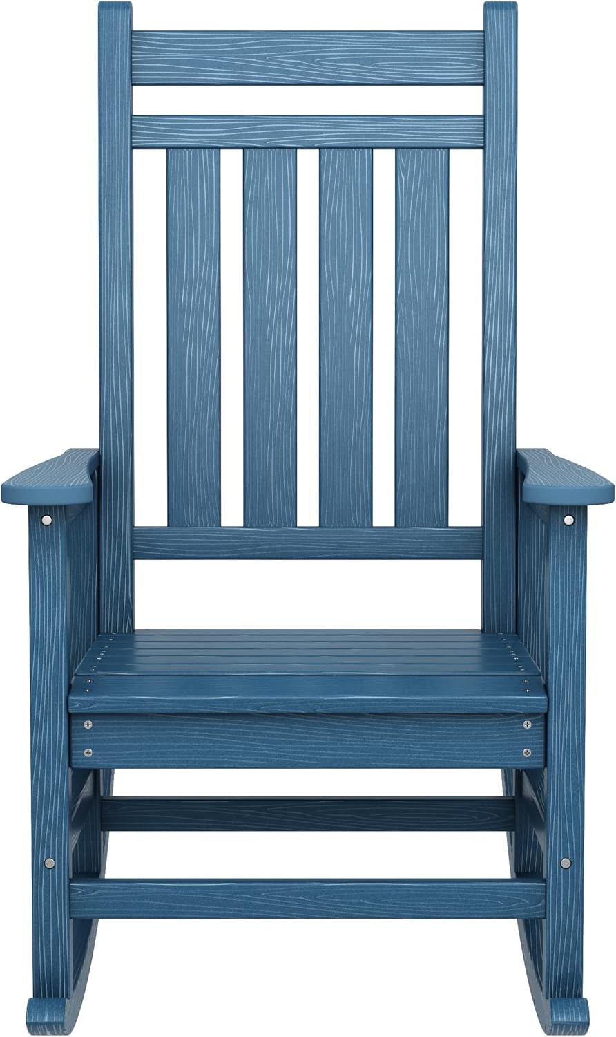 SERWALL Oversized Rocking Chair, Outdoor Rocking Chair for Adults, All Weather Resistant Porch Rocker for Lawn Garden, Blue