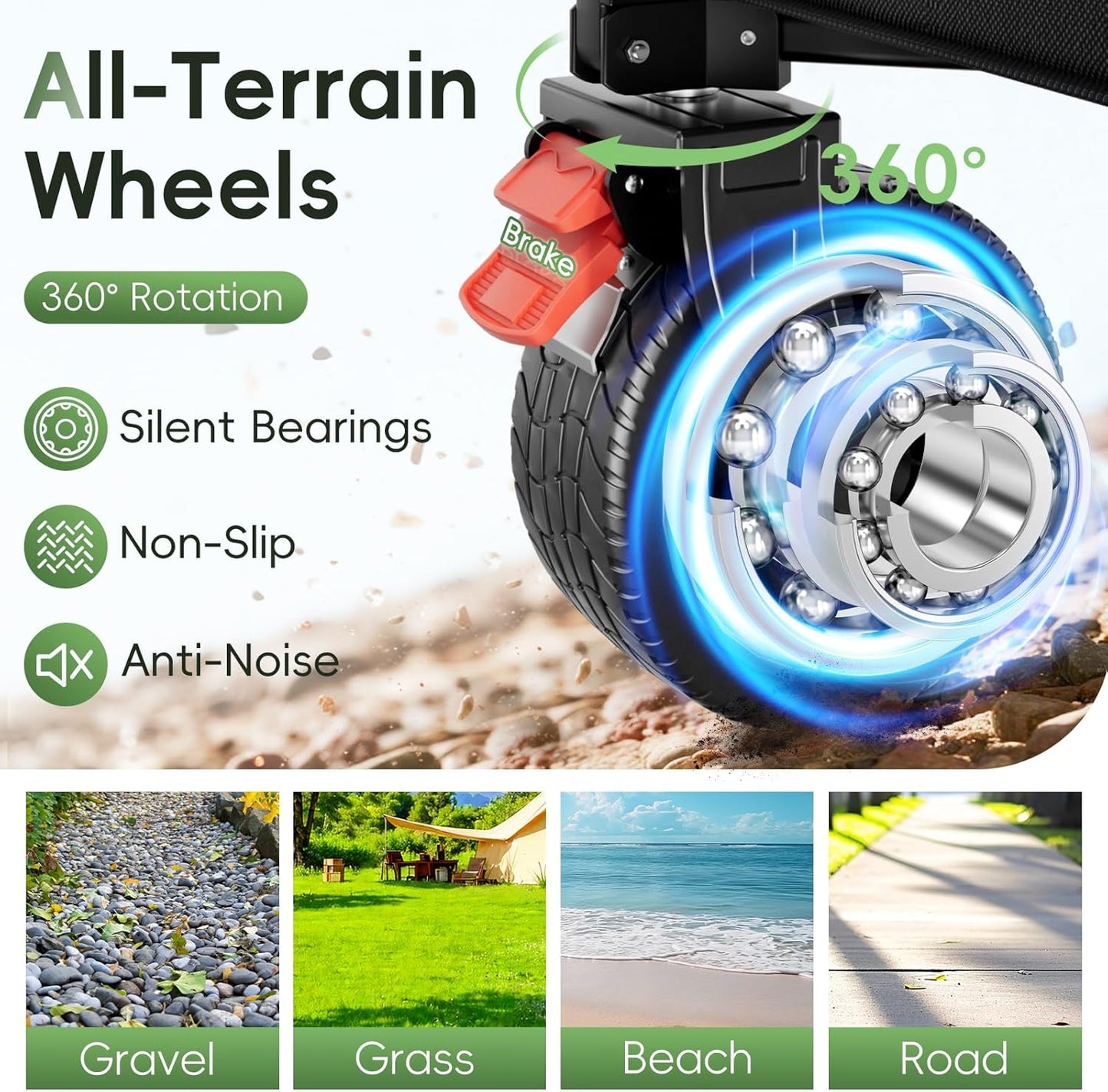 46" L Collapsible Foldable Extended Wagon, 500LB Weight Capacity with 280L Heavy Duty Folding Cart,Utility Wagon with All-Terrain Beach Wheel & Drink Holders,Black