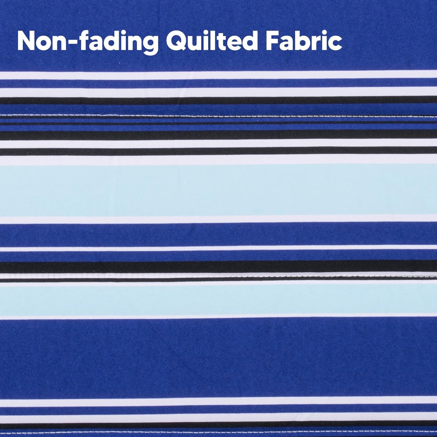 SUNCREAT Hammocks Quilted Fabric Hammock, Double Hammock with Spreader Bar, Soft Pillow, Max 475lbs Capacity, Blue Stripes