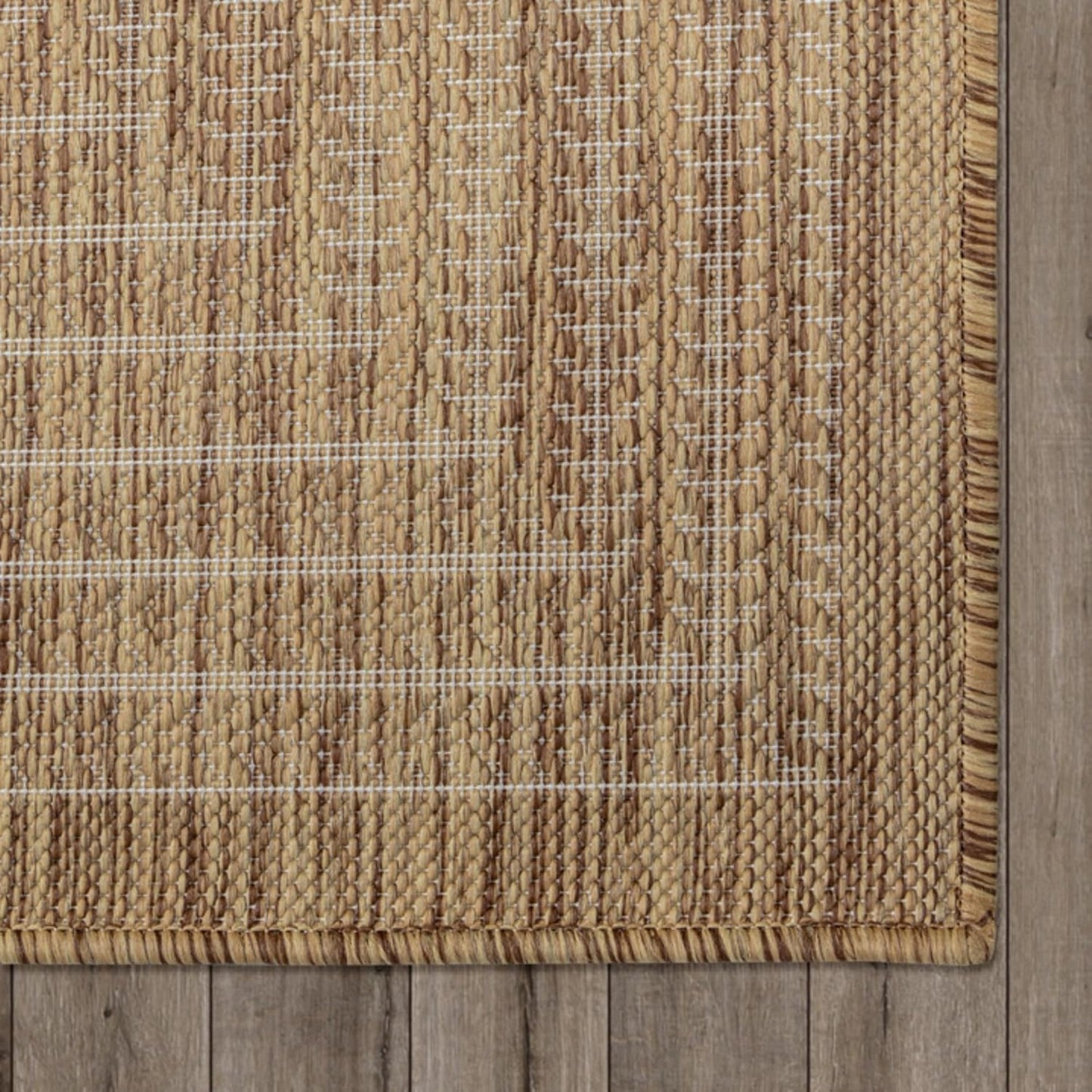 Adiva Rugs Outdoor Indoor Area Rug, Weather Resistant, Easy to Clean, Stain Resistant Floor Mat for Dining Room, Backyard, Deck, Patio (Wooden, 10' x 14')