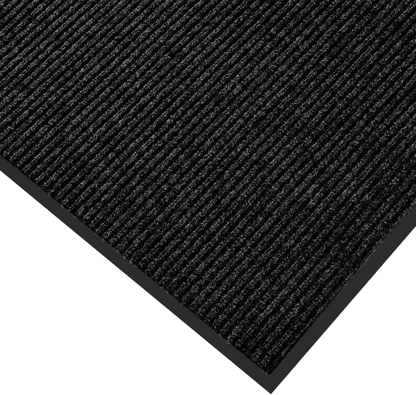 fani Heavy Duty Large Outdoor Indoor Entrance Black Doormat Waterproof Low Profile Entrance Rug Front Door Mat Patio Anti-Skid Rubber Back, 35x72 inch (Black)
