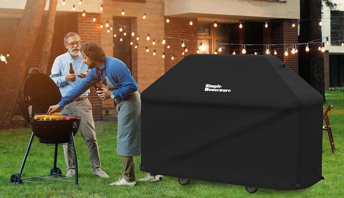 Simple Houseware 64 in. Waterproof Heavy Duty Gas BBQ Grill Cover, Weather-Resistant Polyester