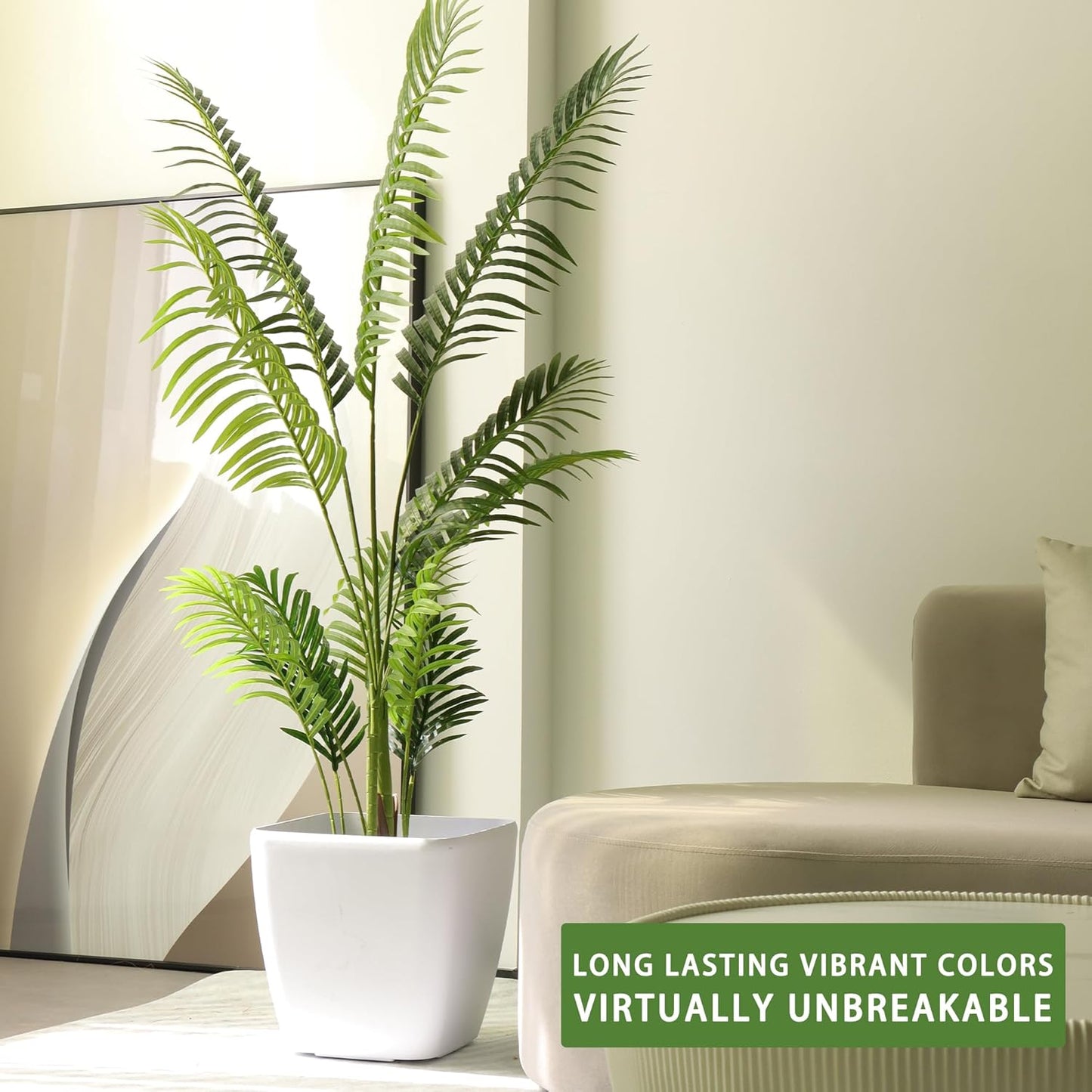 Dexceder 13x12 Self Watering Planter with Wheels Indoor Outdoor, Inner Mat Design, Thickened Large Floor Standing Flower Plant Pot with Water Level Indicator (White Matte)