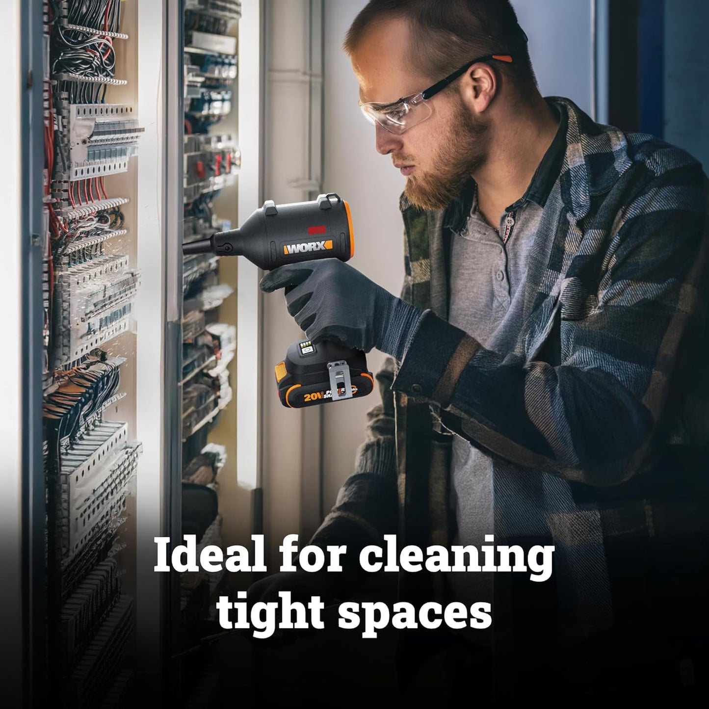 WORX Cordless Blower/Inflator, 20V 39 CFM 470 MPH Brushless High Speed Portable Dust Cleaner for Workshop, Lawn, Yard, Home, Lightweight Handheld Blower, Battery and Charger Included,WX099L PowerShare