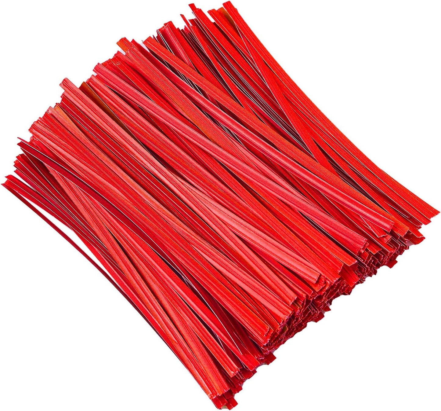 500 Pcs 5" Paper Red Twist Ties, for Party Cello Candy Bread Coffee Bags Cake Pops