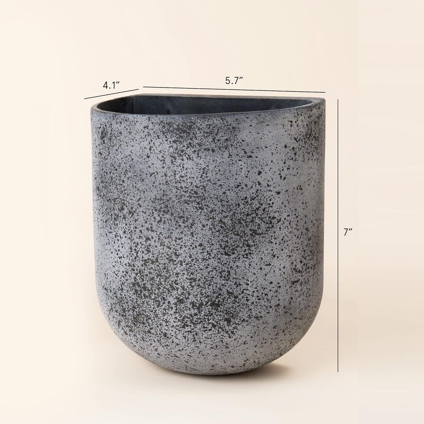 LA JOLIE MUSE Wall Hanging Planters for Indoor Plants,Hanging Flower Pots for Air Plants Succulent, Set of 2, 6 Inch, Rock Gray