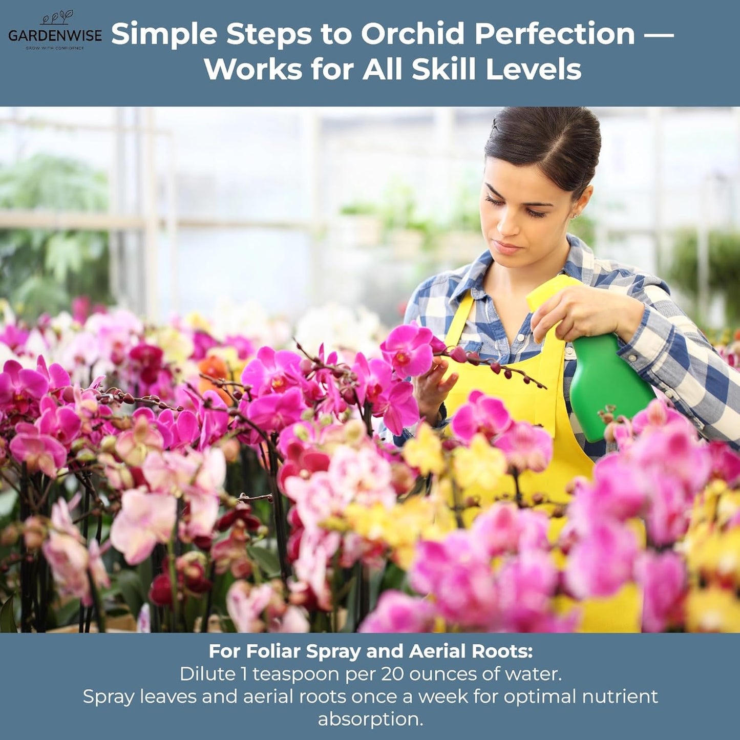 Liquid Orchid Fertilizer Concentrate 3-1-2 with Micronutrients Orchid Care Made Easy (32 OZ)