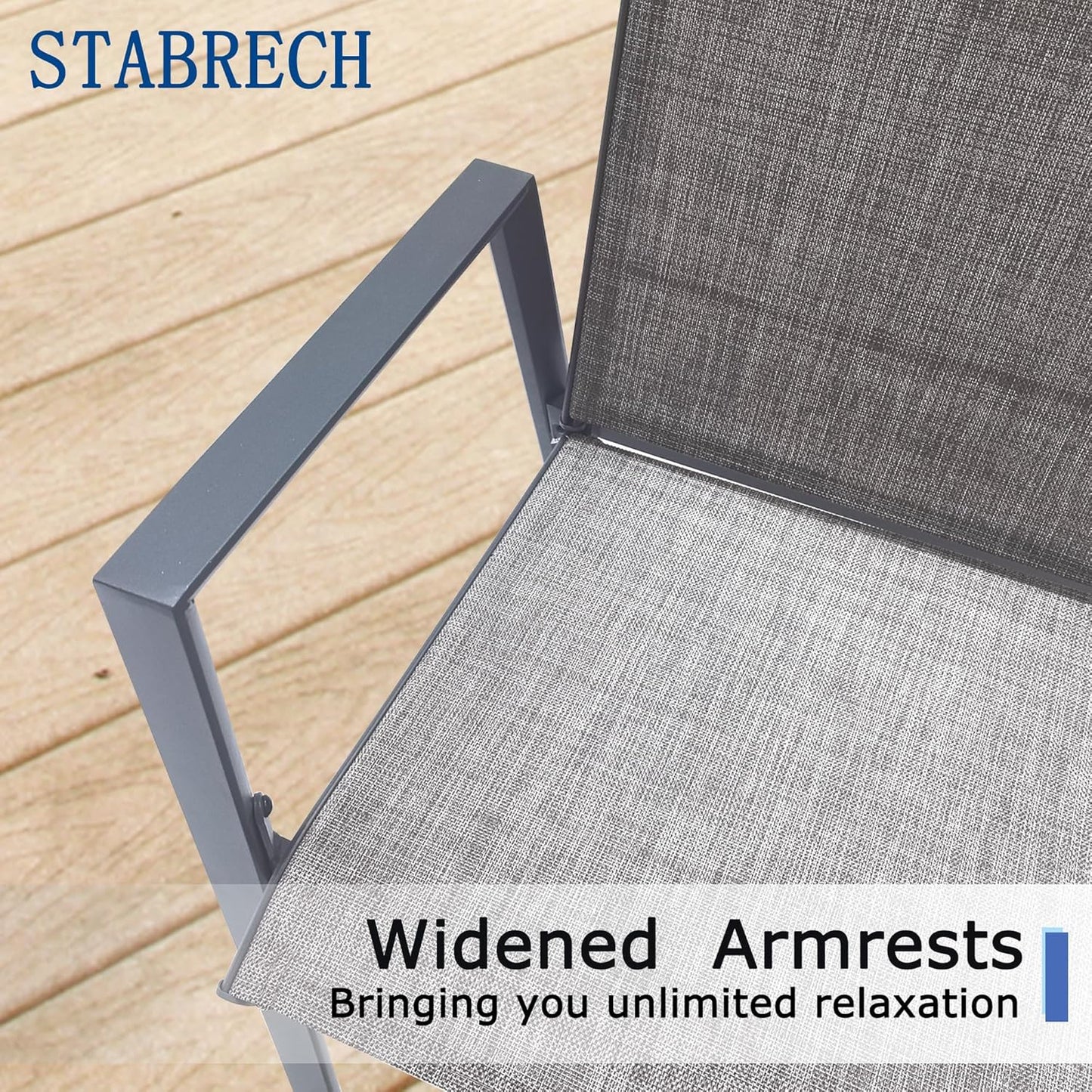 Outdoor Patio Chairs Set of 2, Grey Stackable Outdoor Chairs, Lightweight Patio Set with High Back, Metal Dining Chair for Lawn, Garden, Yard and Deck