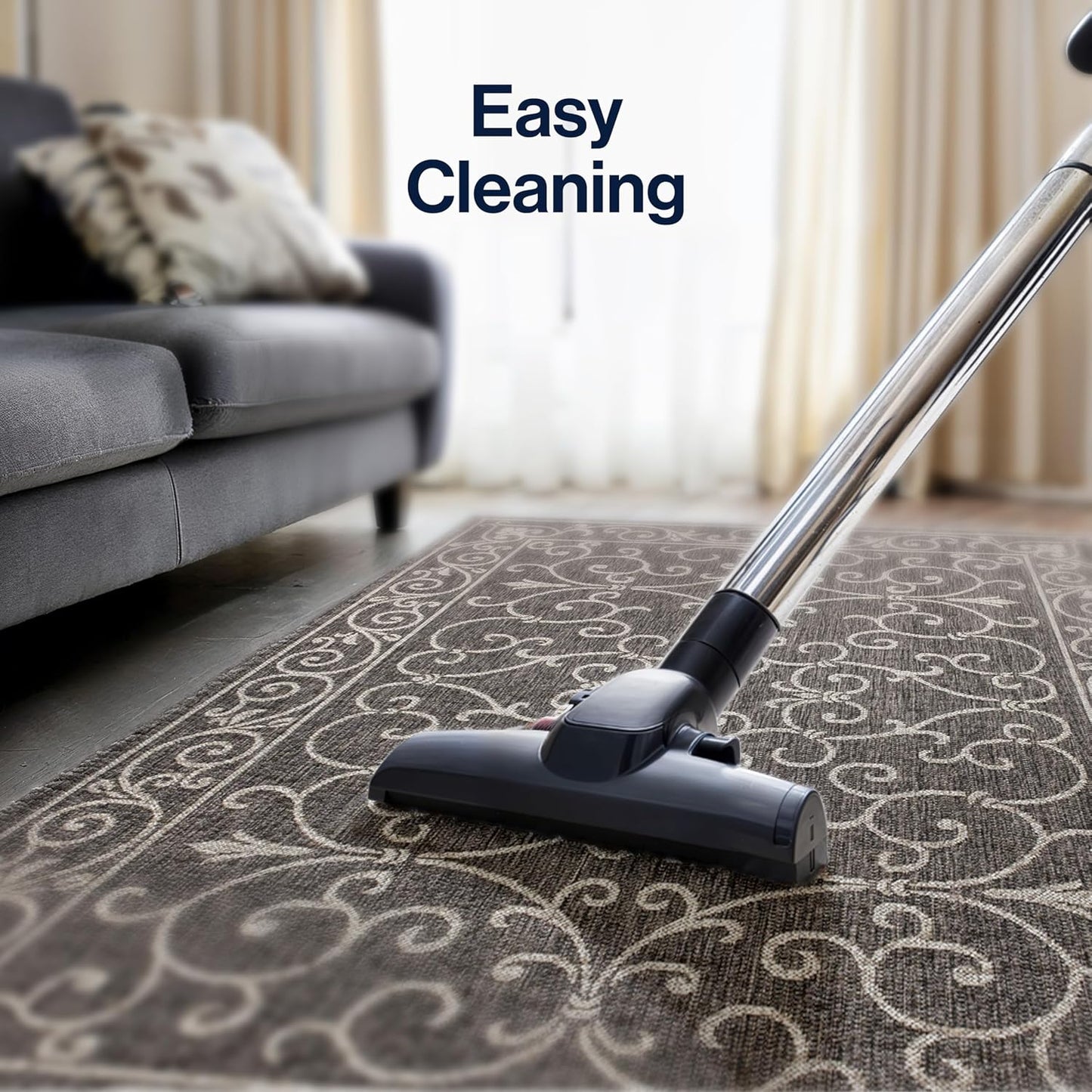 JONATHAN Y SMB106G-14 Charleston Vintage Filigree Textured Weave Black/Gray 10 ft. x 14 ft. Indoor/Outdoor Area Rug, Pet Friendly, Non-Shedding, Stain Resistant, Easy-Cleaning for Backyard, Patio