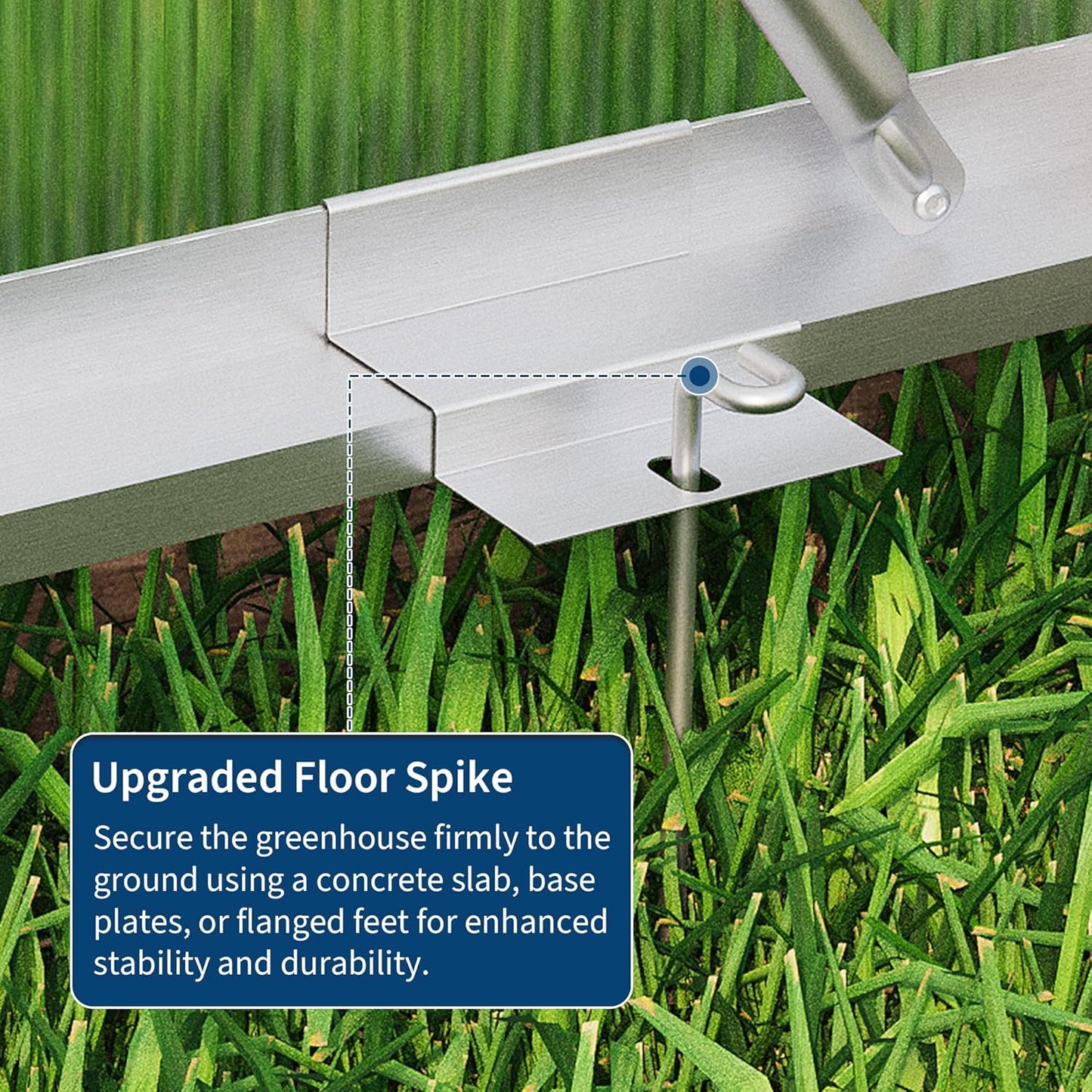 6x8 FT Greenhouse, Easy Assembly Aluminum Polycarbonate Greenhouses for Outdoors with Roof Vent and Ground Nails, Heavy Duty Aluminum Walk-in Greenhouse for Backyard, Sliding Lockable Door, Silver