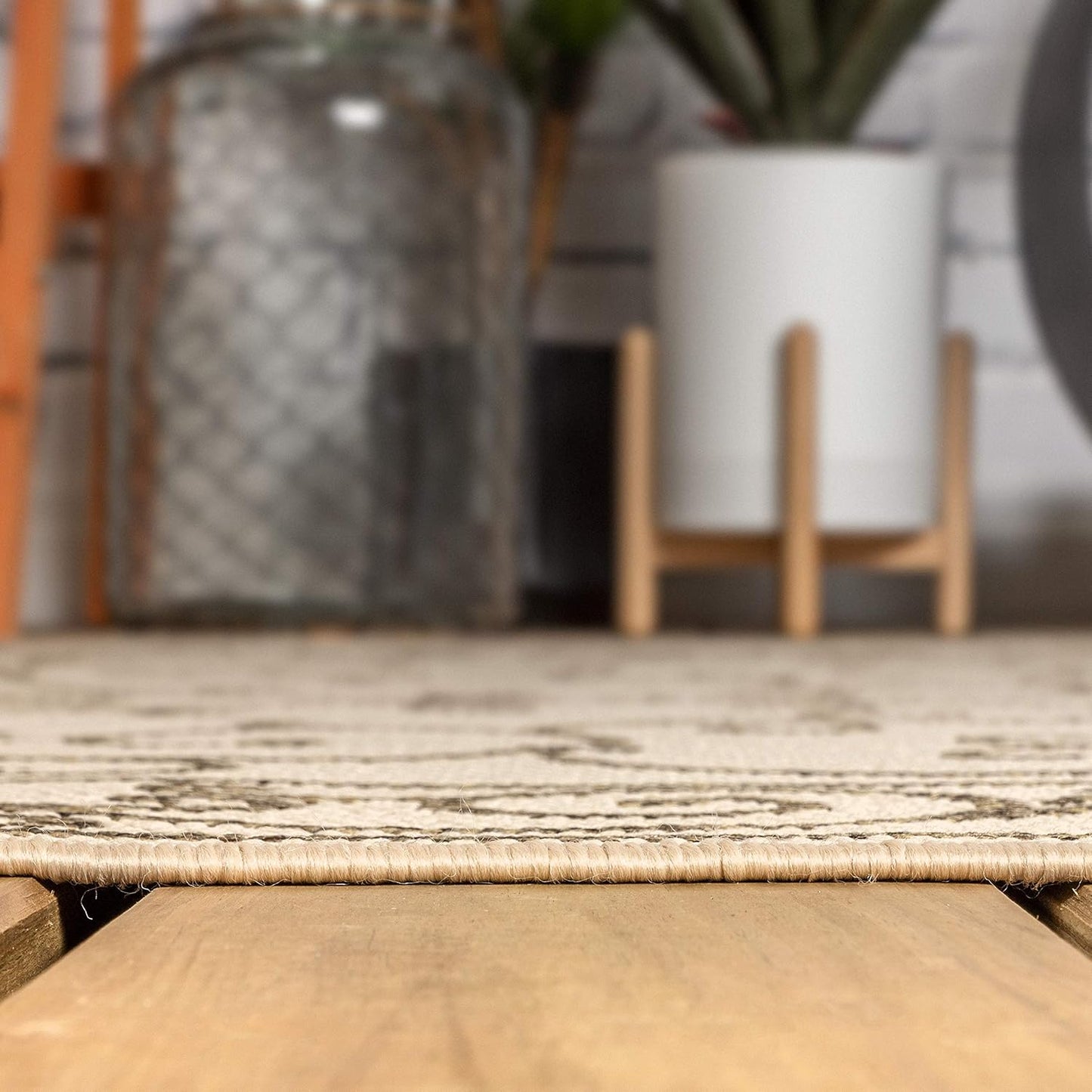 JONATHAN Y SMB106A-8TGN Charleston Vintage Filigree Textured Weave Beige/Brown 8' Octagon Indoor/Outdoor Area Rug, Non-Shedding, Stain Resistant,Fade Resistant, Easy-Cleaning for Backyard Patio, Porch