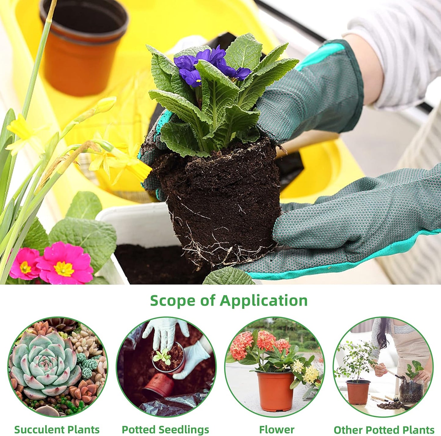 TDHDIKE Plastic Planter Nursery Pots 4" Small (50pcs) Seedlings Flower Pots Container Seed Starting Pots for Plants Come with 50pcs Labels