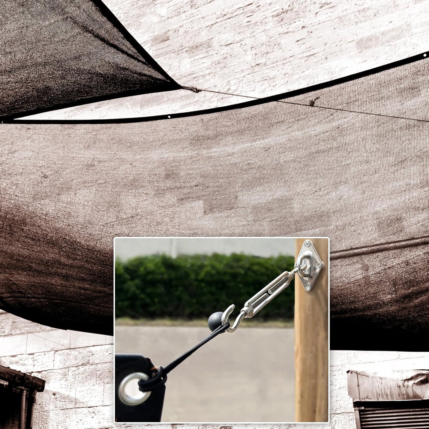 Shade Sail Hardware Kit 6 inch turnbuckles for Triangle Rectangle Sun Shade Sail Outdoor Installation turnbuckles for Cables Wire for Outdoor,Garden,Kitchen,Craft,118PCS