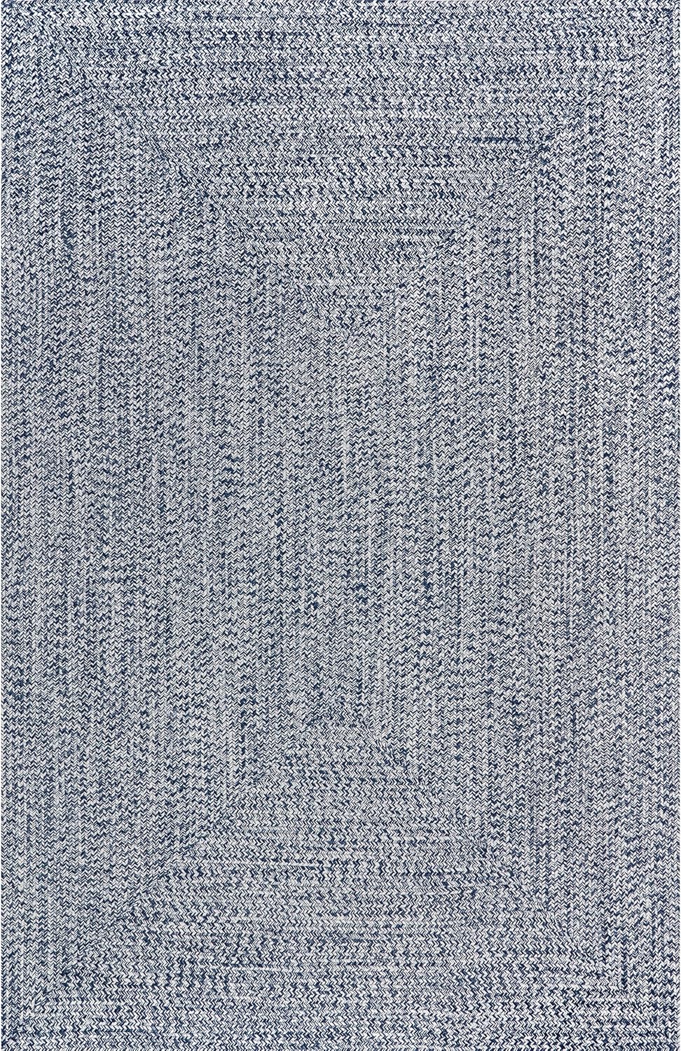nuLOOM 3' x 5' Solid Hand Braided Indoor/Outdoor Area Rug, Pet-Friendly, High Traffic, Weather Resistant, for Patio, Balcony, Bedroom, Living, Dining Room, Wynn Navy