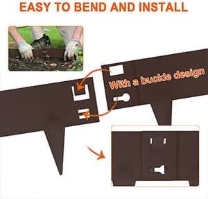 5 Pack Steel Landscape Edging,Metal Landscape Edging 40 Inch Strips, Metal Garden Edging 8 inch Depth, Steel Edging for Landscaping