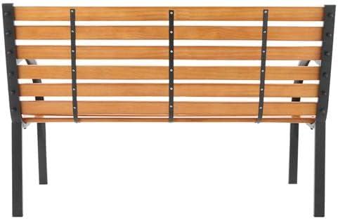 Outvita Garden Bench, 48" Front Porch Bench with Steel Frame Solid Construction, Outdoor Seating for Yard,Playground, Patio
