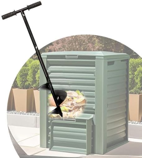 Compost Turner Aerator,Compost Stirrer Tool for Outdoor Composting Manual Compost Bin Aerator Rotating Aerator Soil Tiller