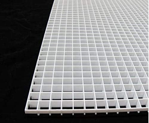Fluorolite Plastics| Egg Crate Panel|Polystyrene| Color -White| Nominal 24" x 48" with 1/2" x 1/2" x 3/8" Cell Size (Custom Size Available) (2 Pack)