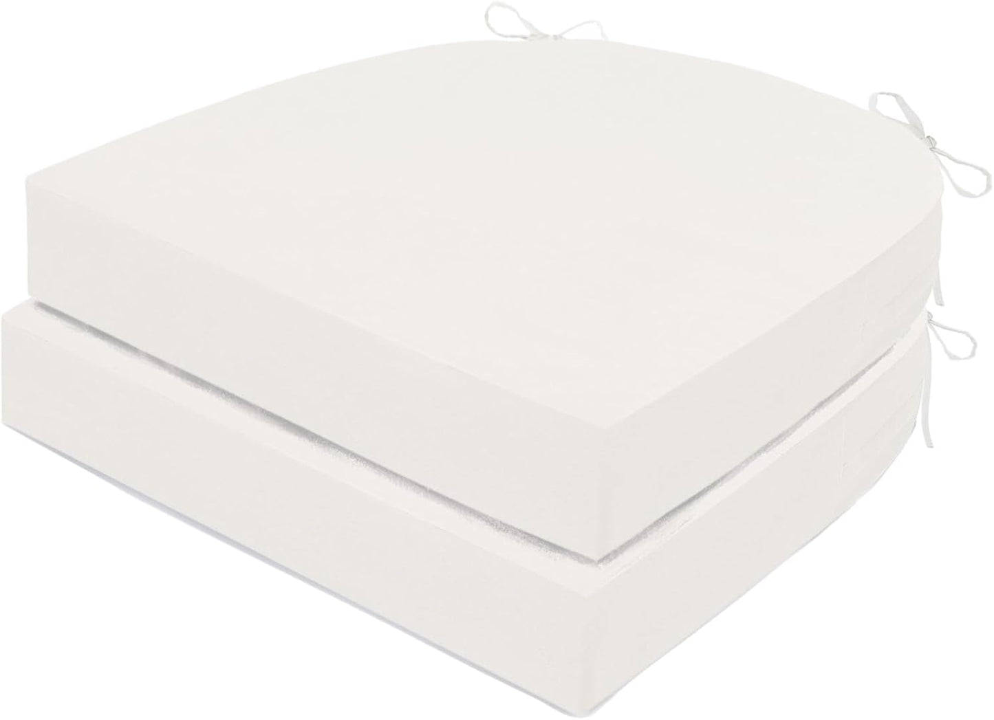 Outdoor Chair Cushions Set of 2, Waterproof Foam Patio Seat Cushions with Ties for Garden Sofa & Dining Furniture, 3-Year Color Fastness, 18x18x3 Inch, Beige