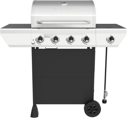 Nexgrill 4-Burner Propane Gas Grill with Side Burner, 52,000BTUs, 562 SQ. In. Cooking Space, BBQ Grill with Stainless Steel Lid & Control Panel for Outdoor Cooking, Patios, and More - 720-0925PA