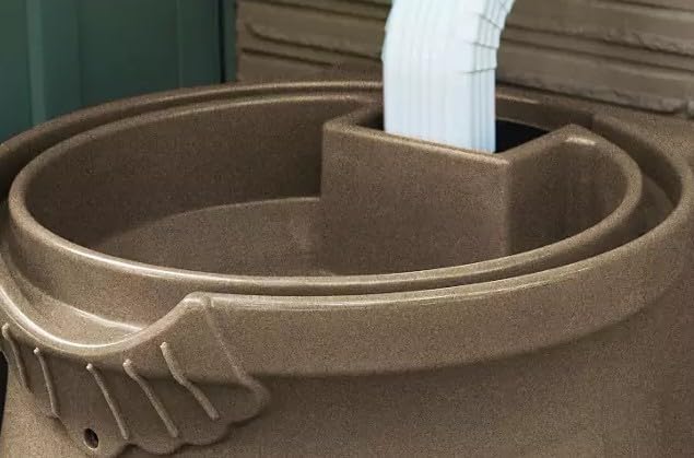 Rain Wizard Decorative Rain Barrel, 50 Gallon, with Brass Spigots (Sandstone)