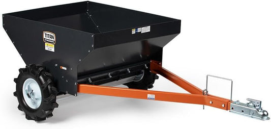 Titan Attachments Compact Manure Spreader, Rated 8.7 Cu. FT, Utility Tow-Behind ATV/UTV Lawn Tractor Spreader