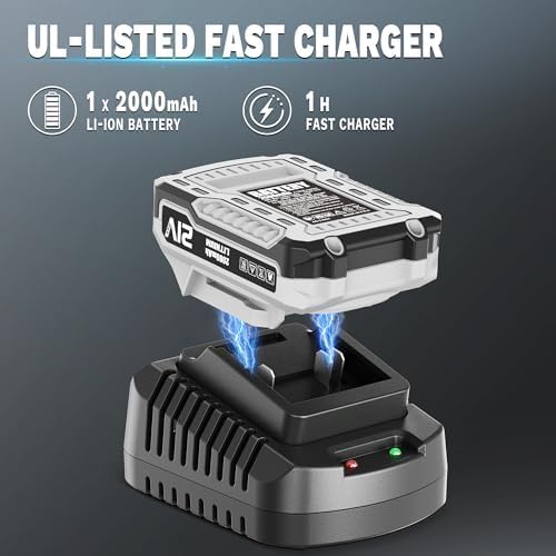 21V Cordless String Trimmer, 12" Weed Eater and Weed Wacker with Auto-Feed, Battery & Charger Included, Lightweight Adjustable Handle for Lawn Edging (AD-ST-001)