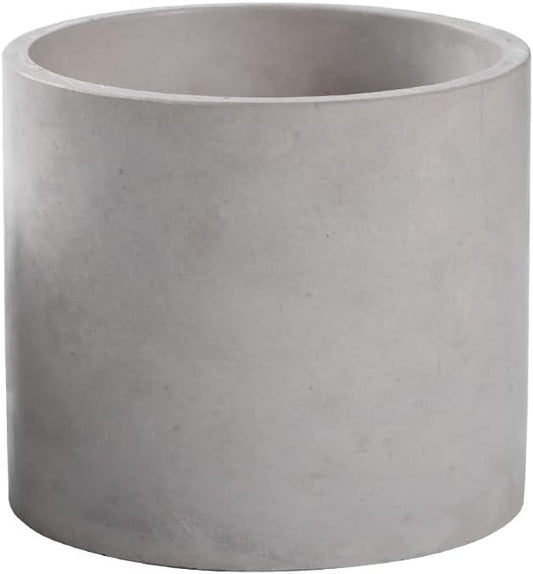 Ekirlin 3.5 in Plant Pot Indoor - Grey Cement Planters with Drain Hole, Removable Rubber Stopper, Non-Slip Soft Pad - Concrete Planter for Most Indoor Plants and Flowers