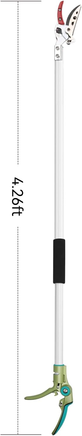 Tree Pruner for Garden, Cut Capacity 1/2 Inch & Hold Pole Pruner, Lightweight Fruit Picker with Non-slip handle, Long Reach Tree Branch Cutter with Aluminum Pole, 4.2 FT| LFX112