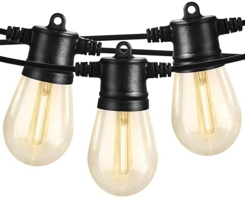 SUNTHIN Outdoor String Lights, 144ft(3 Pack 48ft) Patio Lights with LED Shatterproof Bulbs, Hanging for Outside, Garden, Backyard, Deck, Porch, Bistro, Pool, Party