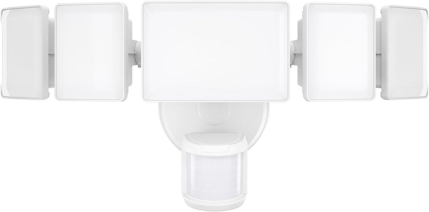 Olafus 100W Motion Sensor Outdoor Lights, 10000LM 6500K Daylight Flood Lights Outdoor Motion Sensor, Dusk to Dawn Outdoor Lighting, IP65 Waterproof Motion Detector Lights for Outside, White