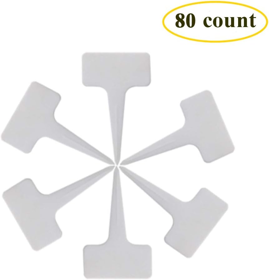 80 Pcs 6" Plastic Seedlings Plants Nursery Pots with 80 Pcs Waterproof Plastic T-Type Plant Tags and 2Pcs/Set Transplanting Digging Mini Tools