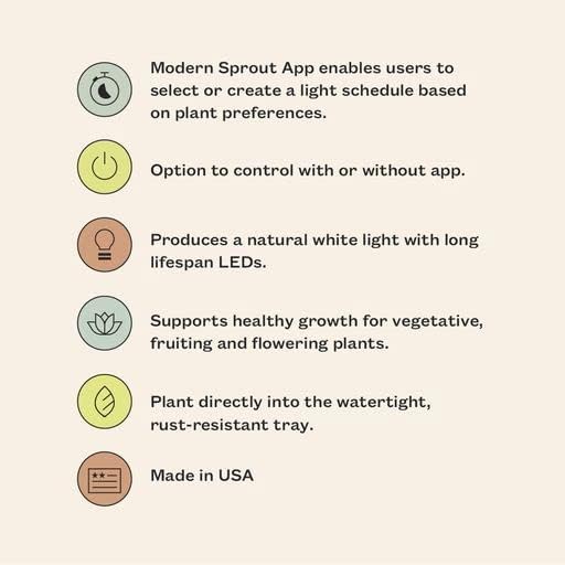 Modern Sprout Smart Landscape Growframe Wall Mounted Planter with LED Grow Light -White