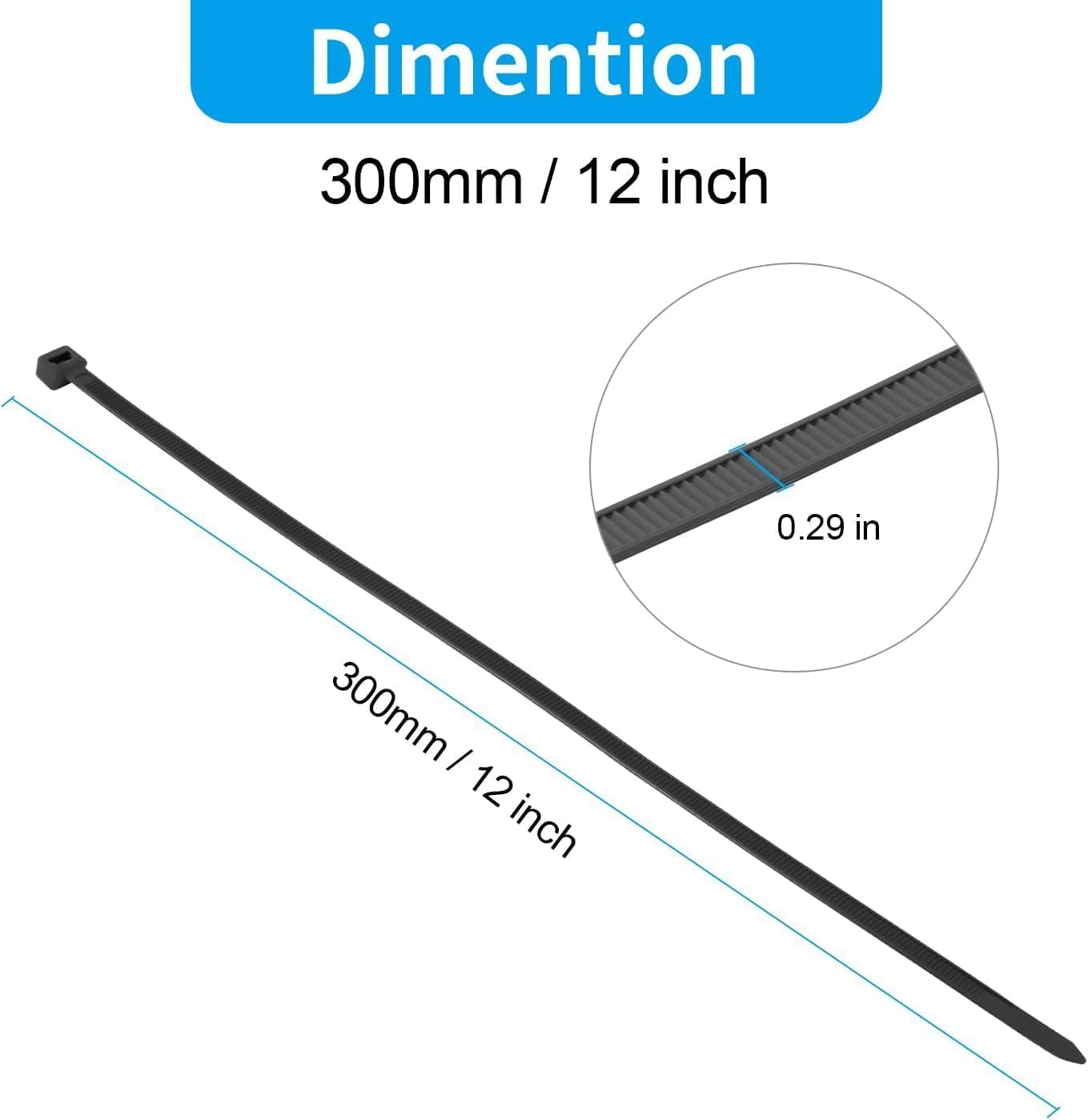 XINGO 12 Brown Zip Ties Heavy Duty 100 Pack, 120 LBS Tensile Strength, Premium Nylon Cable Wire Ties, Self-locking Plastic Ties for Indoor and Outdoor Use