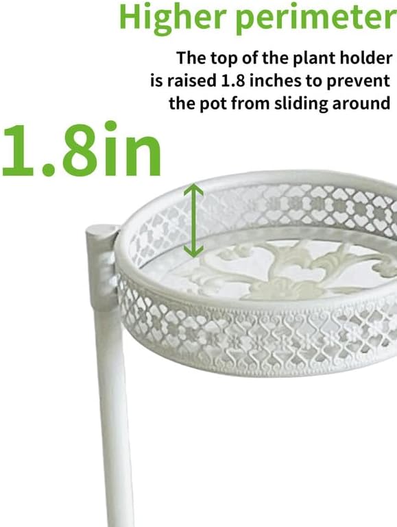 7 Tier Plant Stand Indoor Outdoor, Corner Tiered Plant Stands, Planter Display Rack for Multiple Plants, Wrought Iron Flower Stand, Folding Tall Plant Rack Shelf for House Patio Garden - WhiteWave